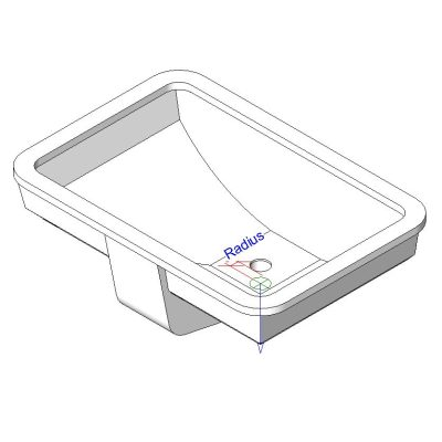 Undermount sink with modern contours