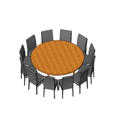 Round table with revit chairs