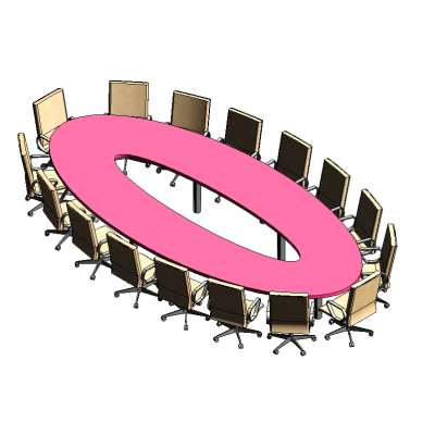 Sleek Oval Conference Table Set