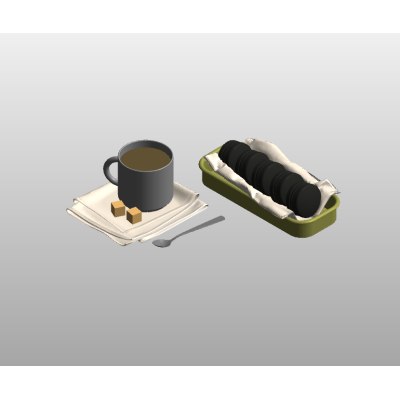 Coffee and cookies breakfast scene
