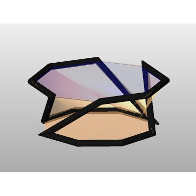 Octagonal glass table with frame