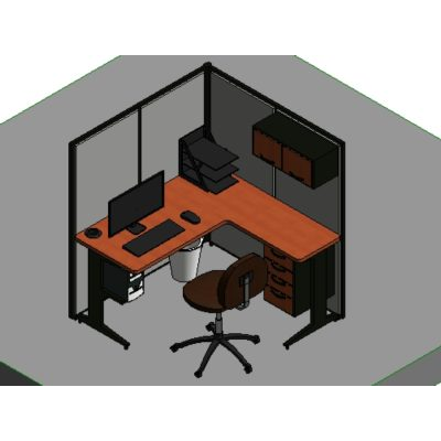 Individual office desk module.