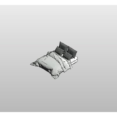 Double Bed with White Blanket