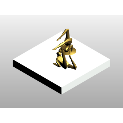 Golden Abstract Sculpture