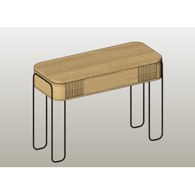 Modern vanity console with ribbed panel