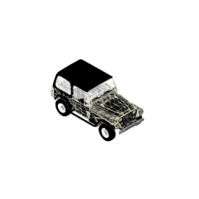 Wireframe Off-Road Car