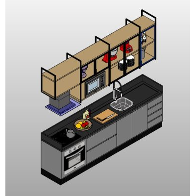 Modern Kitchen Unit with Open Shelving