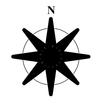 8-Point Compass North Arrow