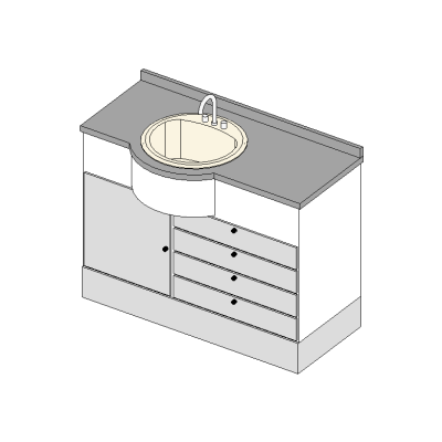 Vanity unit with round basin modern