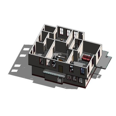 Residential building plan-four bedroom house