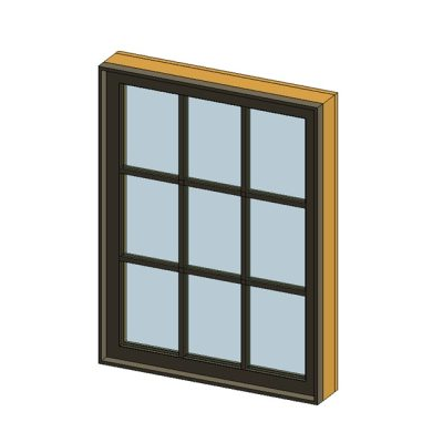 Single glass door with modern sidelights 11 Casement window with nine-lite grid