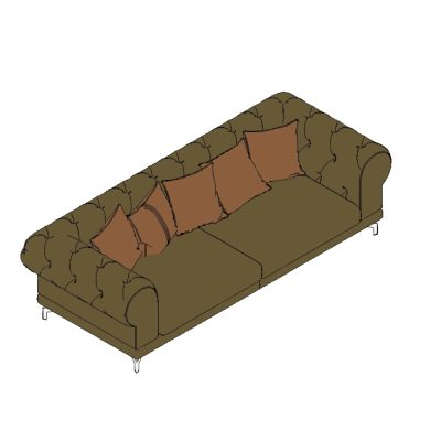 Chesterfield sofa with detailed cushions