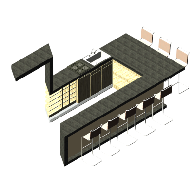 Onix Bar with Kitchenette (U‑Shaped Counter)