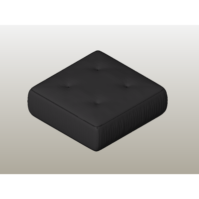 Tufted Black Ottoman