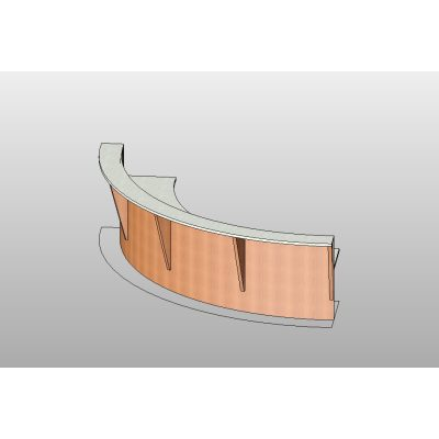Curved reception counter