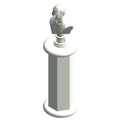 Roman Bust on Classical Pedestal Parametric