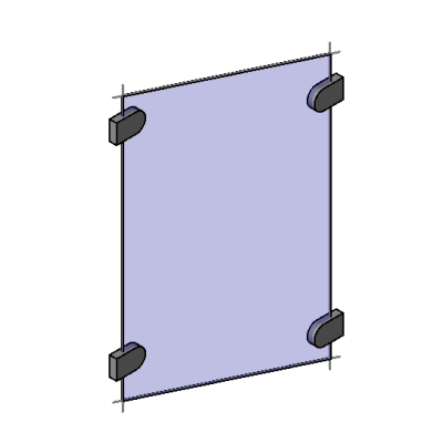 Panneau vitre avec supports