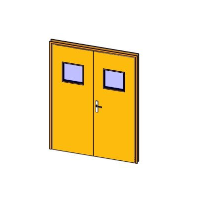 Double door with modern solid panels 13 Double door with modern vision panels