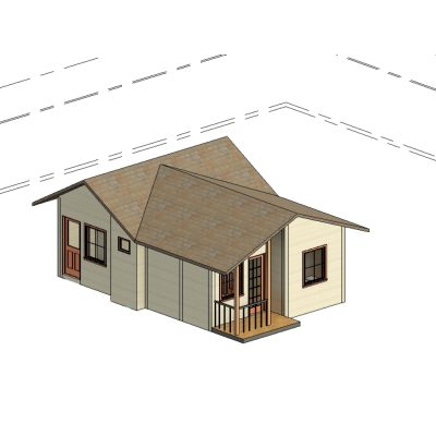 Wooden country house; a floor; double entry