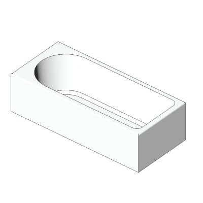 Modern bathtub with rectangular basin