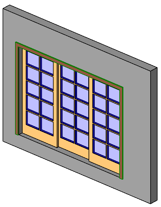 3 Panel Glass Slider w Trim