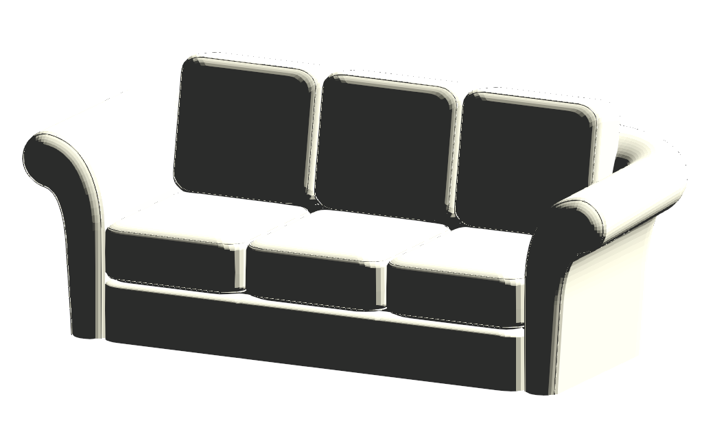 3 Seat Couch with Symbolic lines 2398