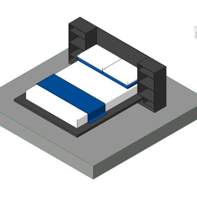 Double Bed with Integrated Storage Headboard