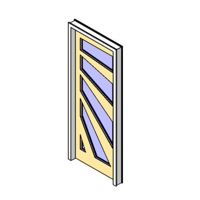 Glass panel door with 5 modern panes 6 Front door with modern glass panels