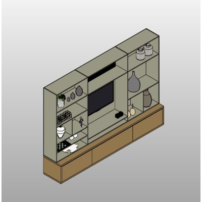 Glass Door TV Wall Unit