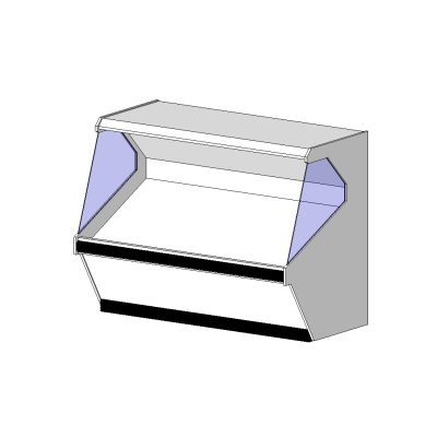 Refrigerated display case with modern glass