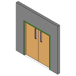 Double glass door with modern vision panels