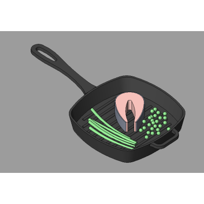 Skillet with some food