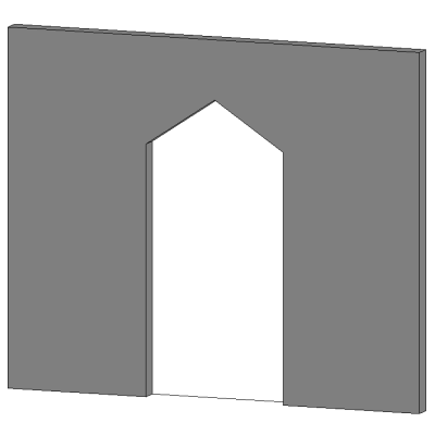 Gothic arch doorway with detailed trim