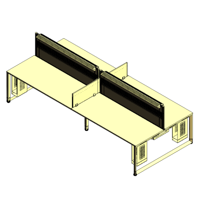05-VP ST Bench desks with recessed middle leg 160cm width