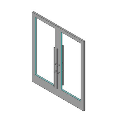 Double Glass Door with Full-Length Pull Handles