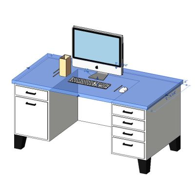 Sleek Apple Desk with Side Storage