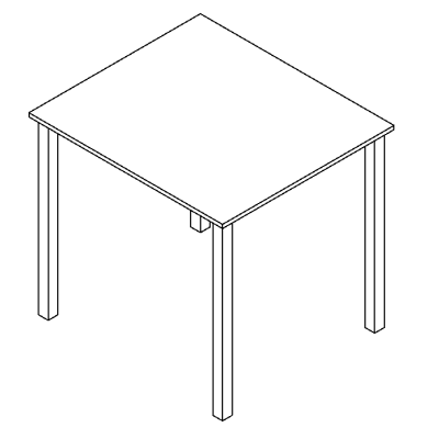 Square table with modern clean lines