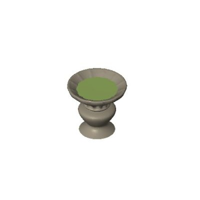 Concrete Bird Bath with Green Dish