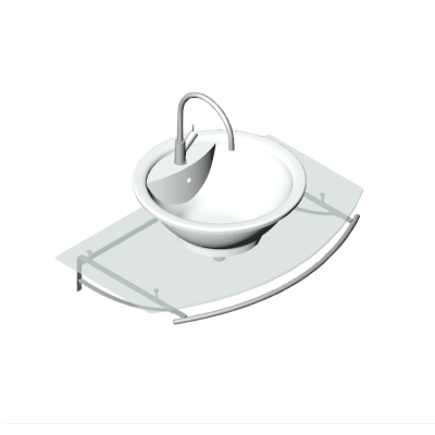 Basin with Glass Base