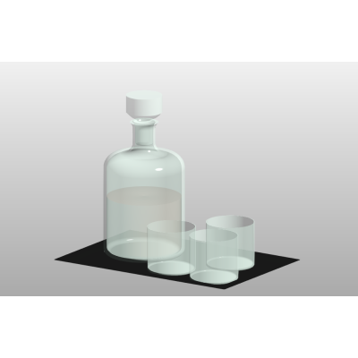 Decorative Glass Bottle and Glasses Set