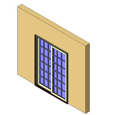 Sliding patio door with 2 modern panels