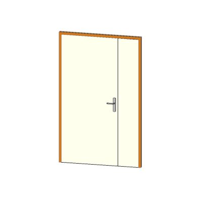 Flush double door with modern frame