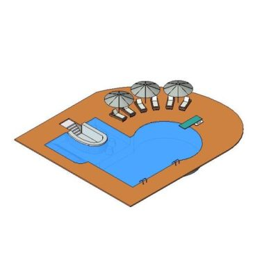 Olympic pool design with modern deck