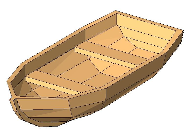 Wooden Rowboat
