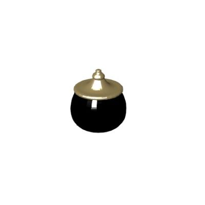 Black decorative jar with modern gold lid