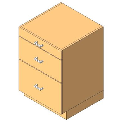 Sleek Three-Drawer Filing Cabinet