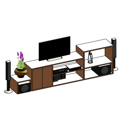 Television Table with Tv