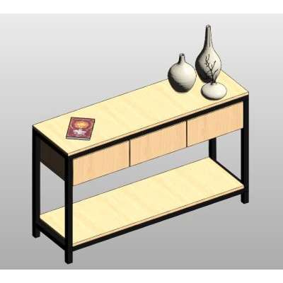Console table with 3 drawers modern
