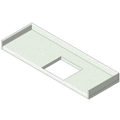 Concrete countertop with modern sink cutout