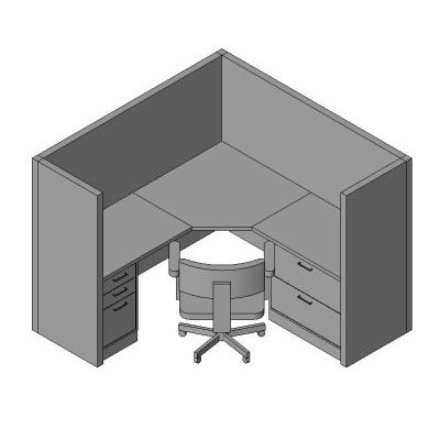 Office cubicle desk with modern storage